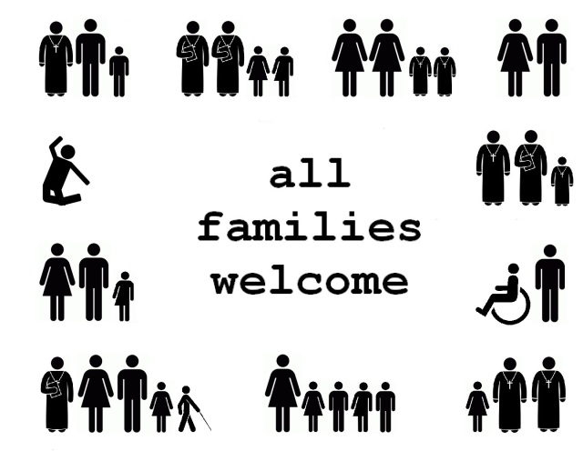 all families welcome church sign with all abilities